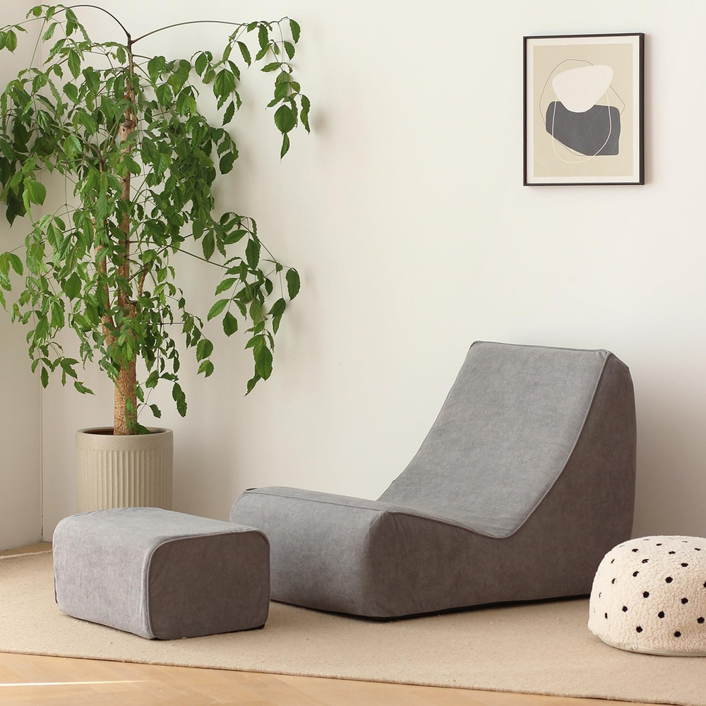Bean Bag Chair Single Seated Foam Sofa Armless Floor Sofa with High Density Foam