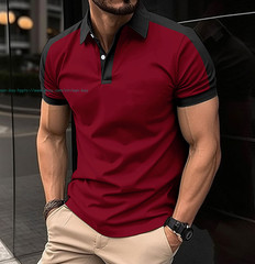 Summer Men’s Casual Shirts Short Sleeve Classic Button T-Shirt Fashion Golf Tops