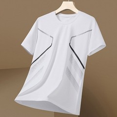 Short Sleeve O Neck T Shirt for Men Ice Silk Fabric Quick Dry and Breathable