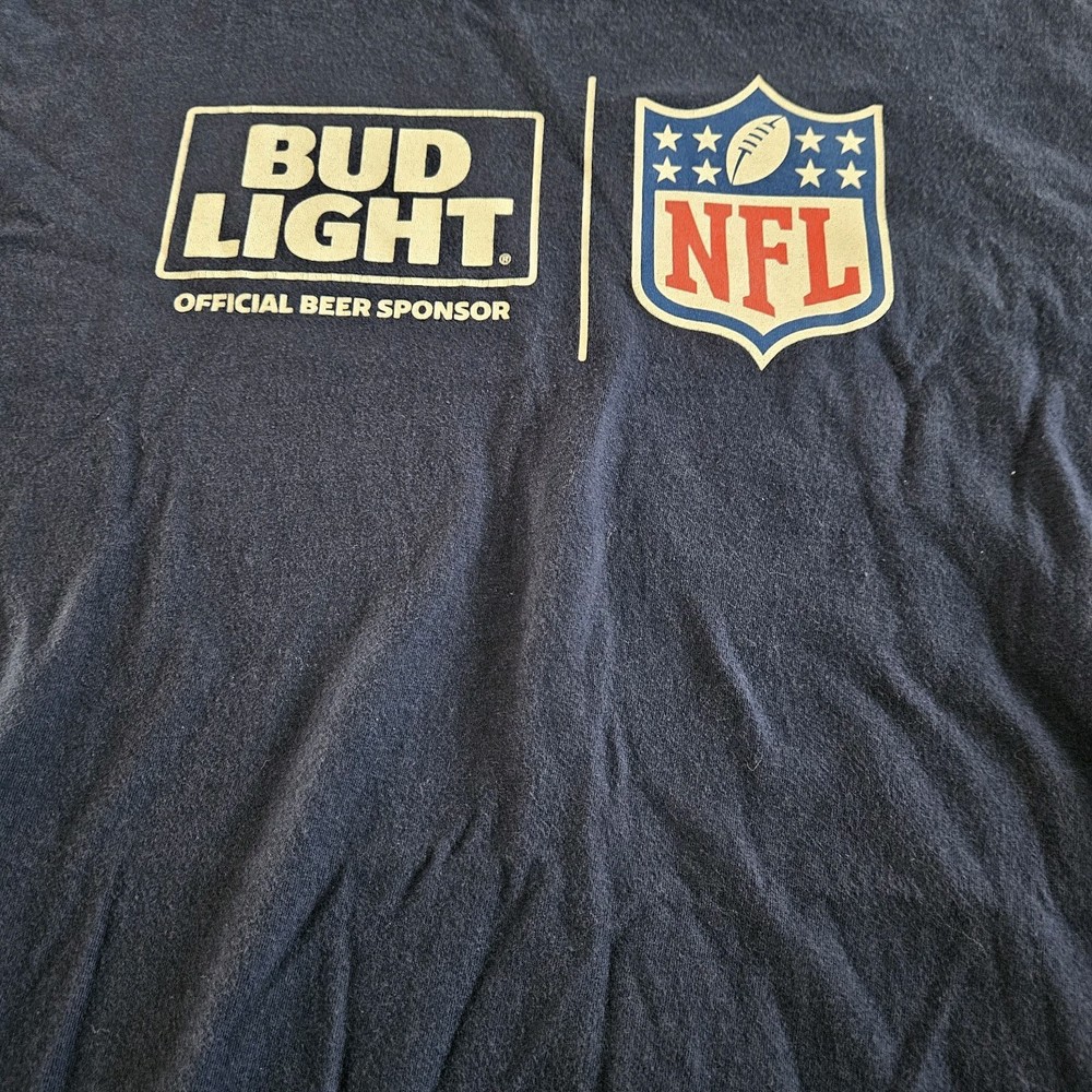 Bud Light Official Beer Sponsor NFL Blue T-shirt, Large