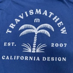 Travis Mathew Tee Mens 2XL XXL Blue California Design Palm Graphic T-Shirt