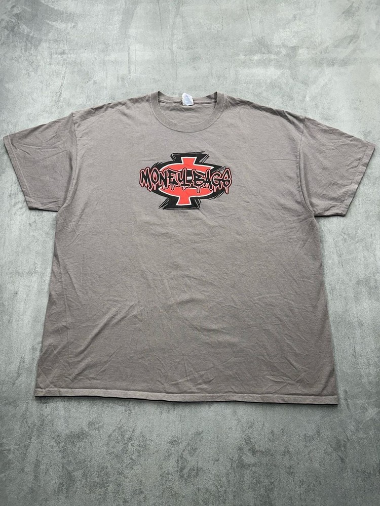Money-Bags Graphic Print T-Shirt Grey Size 3XL