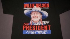 Vintage Willie Nelson For President Shirt Mens Large Black Paul English 2004 Tee