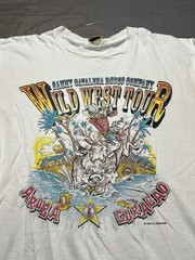 Vintage Sammy Catalena Rodeo Wild West Tour T shirt Adult XL Distressed Aruba