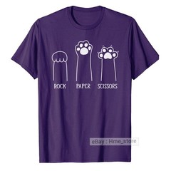 Funny Cat Lovers T-shirt Rock Paper Scissors Hand Game Cute Paw Kittens Fur Tee