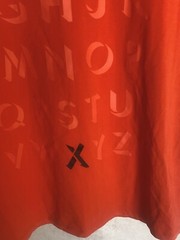ARMANI EXCHANGE A|X Size XL Slim Red Alphabet Logo Block Print Soft T-Shirt