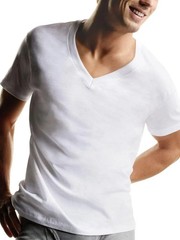 Hanes Mens V-Neck T-Shirt Pack Moisture Wicking Cotton Undershirts White