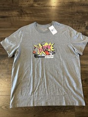 Nike Men’s Air Jordan Brand Dunk Tee Grey/Multi FZ1939-091 Large Basketball NEW