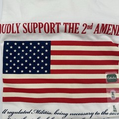 VTG Cabela’s Men’s XL USA Flag 2nd Amendment Graphic T-Shirt White Patriotic NWT