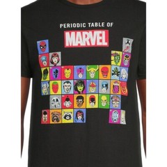 Marvel Periodic Table of Heroes Graphic Men’s Tee Black