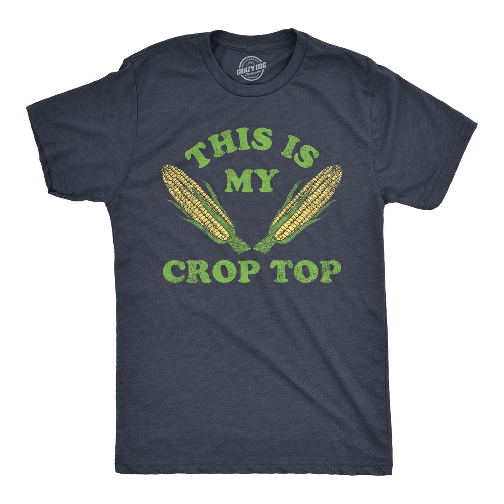 Mens This Is My Crop Top T Shirt Funny Farming Corn Crops Joke Tee for Guys