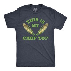 Mens This Is My Crop Top T Shirt Funny Farming Corn Crops Joke Tee for Guys