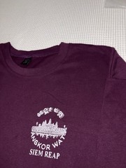 Angkor Wat T-Shirt Mens XXL Siem Reap Cambodia Tee Souvenir Temple Maroon Crew