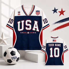 Personalized USA Mesh Shirt, Custom Name Number Patriotic Game Day Tee