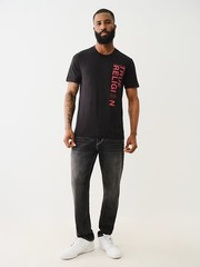 True Religion Men’s Silicone Textured Logo T-Shirt Jet Black Men’s Medium 700293