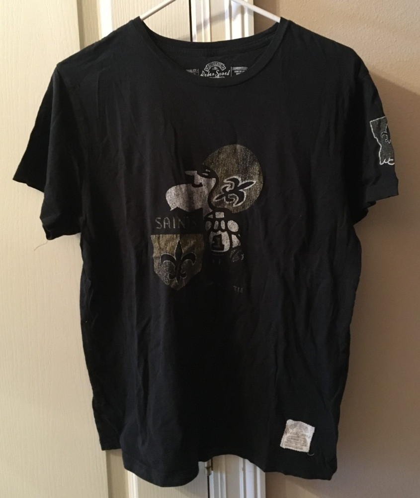 GORGEOUS NEW ORLEANS SAINTS RETRO SPORT BLACK PREMIUM T-SHIRT MENS WOMENS MEDIUM