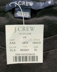 J Crew Vintage 90s Light Weight T Shirt Mens Xl Black 100% Cotton Knit