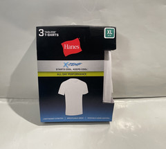 Hanes Men’s Mesh White Undershirt X Temp 3-Pack White Size XL, New