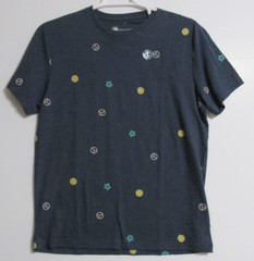 Men’s Aeropostale Peace Floral Smiley Graphic T-Shirt Blue Size Large
