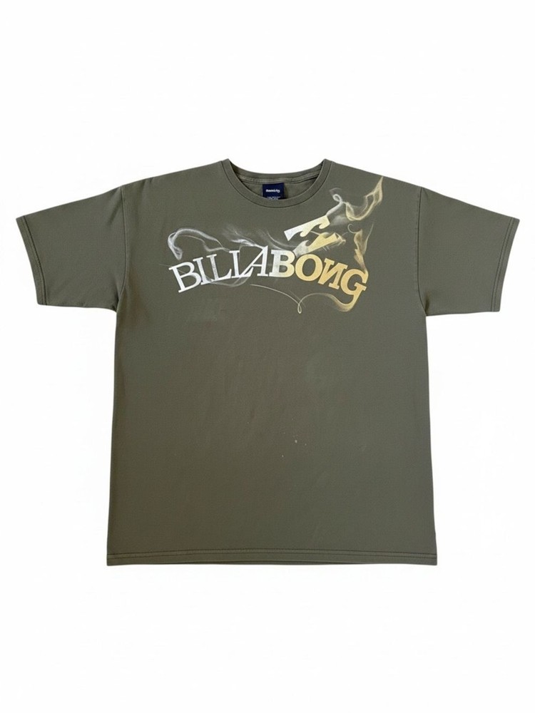 Billabong Graphic Logo T-Shirt Men’s XL Olive Green Surf Skate Y2K Tee