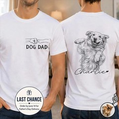 Custom Dog Dad Shirt Personalized Pet Portrait, Pencil Sketch Dog Mom T-Shirt