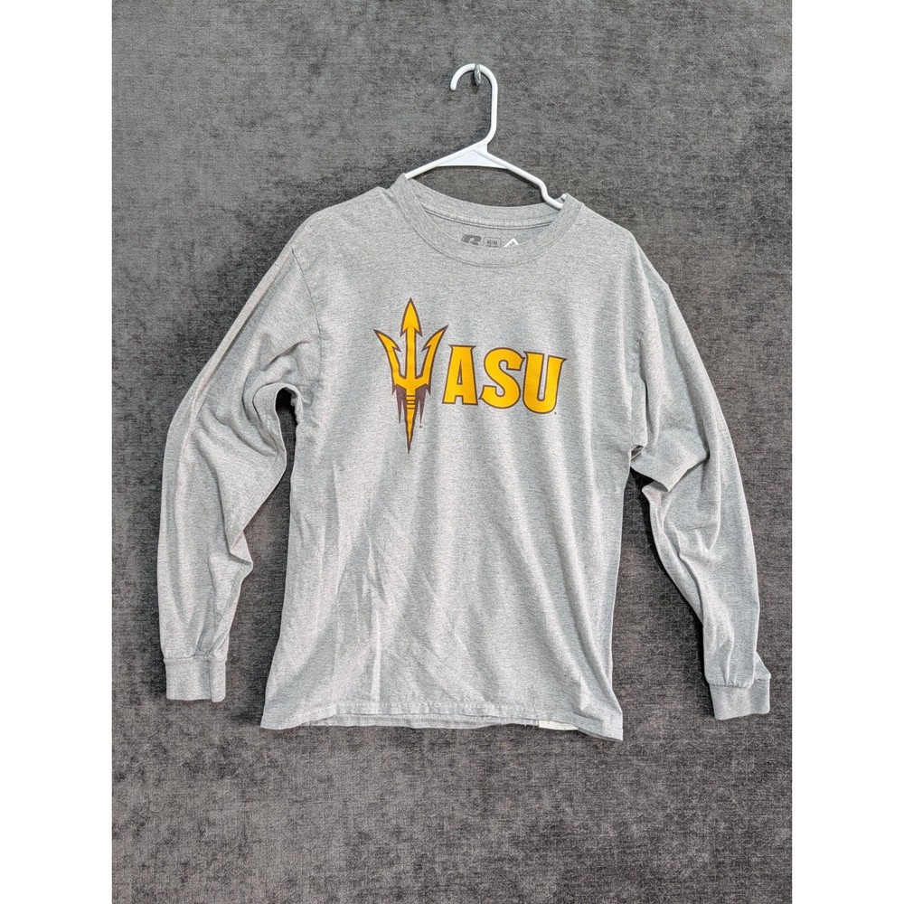 Russell Athletic ASU Sun Devils Long Sleeve Shirt Mens Medium Grey Arizona State