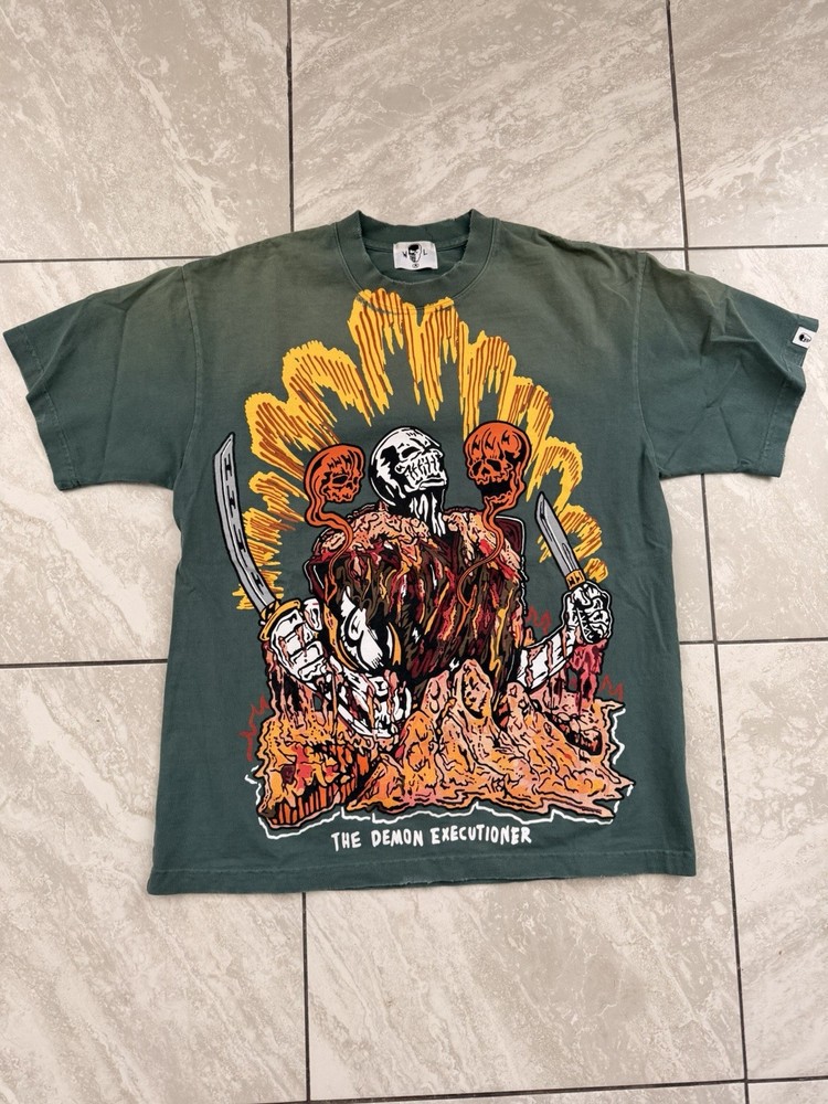 warren lotas green the demon executioner graphic t-shirt sz L