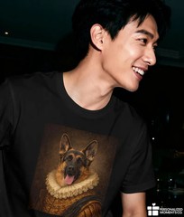 Custom Pet Renaissance Portrait Comfort Tee Personalized Dog Cat Art