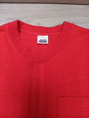Vtg BVD Premium Series Pocket T-Shirt Mens Size XL Red Made in USA Single Stitch