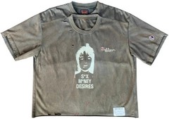 XXL Bottega Desires Grey Sex Sells Rare Soldout Double Collar Distress Shirt NWT