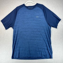 Greg Norman Tasso Elba Shirt Mens XL Blue Performance Space Dye Raglan Tee