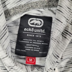 Ecko Unltd Hoodie Mens Medium White Space Dye Short Sleeve Pullover Shirt Street