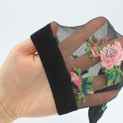 5 Pairs Womens Ankle Sheer Socks Floral Cute Nylon Mesh Transparent Socks