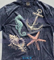 Seahorse Starfish Seashell Anchor Marine Ocean Comfort Tee