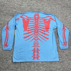 LRG Dead Serious Shirt Mens 3XL Blue Skeleton Lifted Research Group Kanye Glow