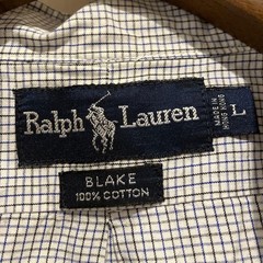 Ralph Lauren BLAKE 90s Tattersall Shirt Men’s L Black Blue Check For 14Y+ Japan