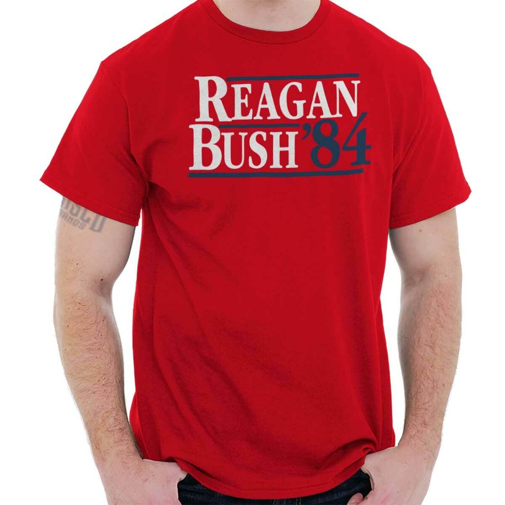 Ronald Reagan George Bush 1984 Vintage Retro Womens or Mens Crewneck T Shirt Tee