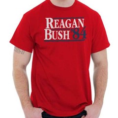 Ronald Reagan George Bush 1984 Vintage Retro Womens or Mens Crewneck T Shirt Tee