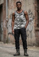 Army Vest Military Combat Singlet Sleeveless Fancy Tank Top US Urban Snow Camo