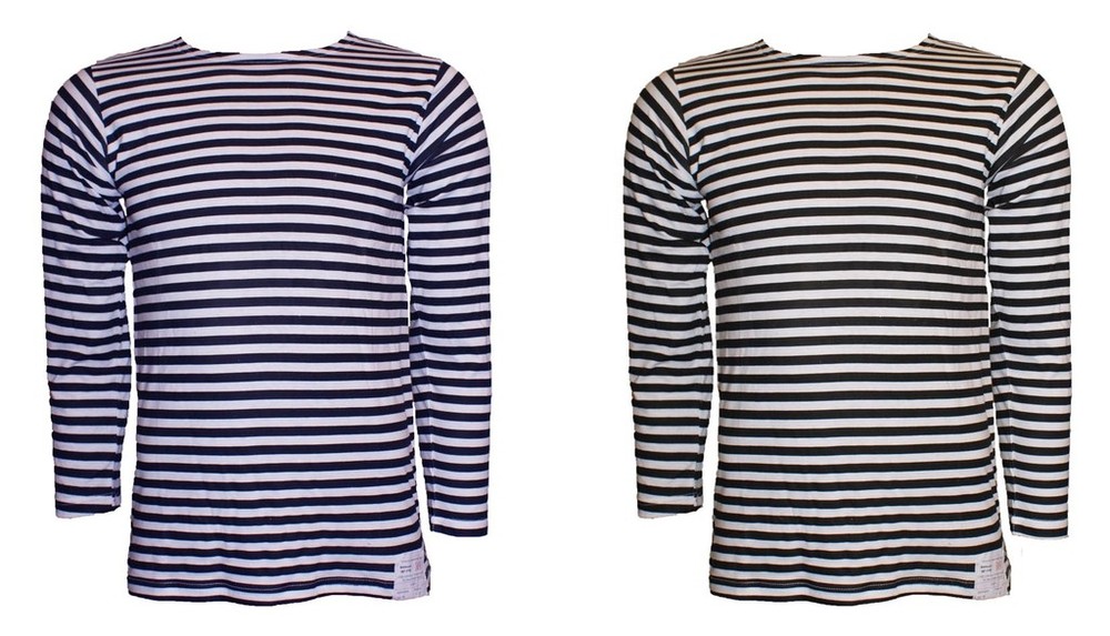 Sailor Top Russian Telnyashka Style Navy Striped Long Sleeve T Shirt Cotton