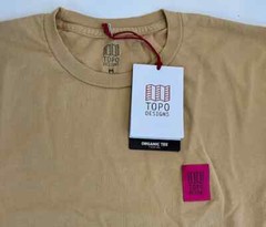 NWT Men’s Med TOPO Designs S/S 100% Organic Cotton Tee TAN T-Shirt, Pink Label M