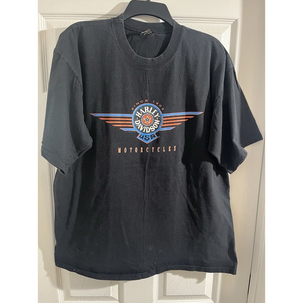 Vtg Harley Davidson Super Bikes N.V. St. Maarten N.A. Shirt Sz Large