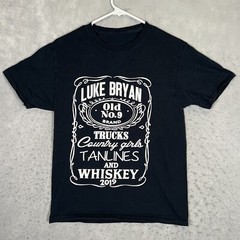 A1 Luke Bryan 2019 Tour Promo Shirt Adult Small Black Country Music Mens