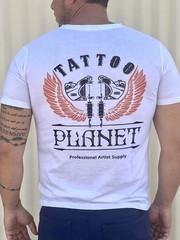 Tattoo Planet T-Shirt Artist Street Fashion Mens Ladies – White