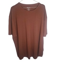 Netdraw Men’s Curved Hem Bamboo Blend T-Shirt in Brown Size XXL UPF 50