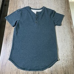 On The Byas Longer Length Henley Tee Shirt Size S #28996