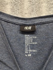 H&M Men Shirt L Gray Crew Neck Short Sleeve Flat Front Stretch Pullover Tee