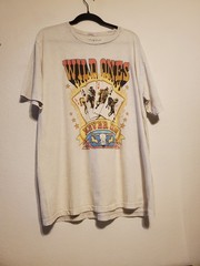 Western Cowboy Vintage Wash Graphic Tee Wild Ones Never Die Horses Poker Large