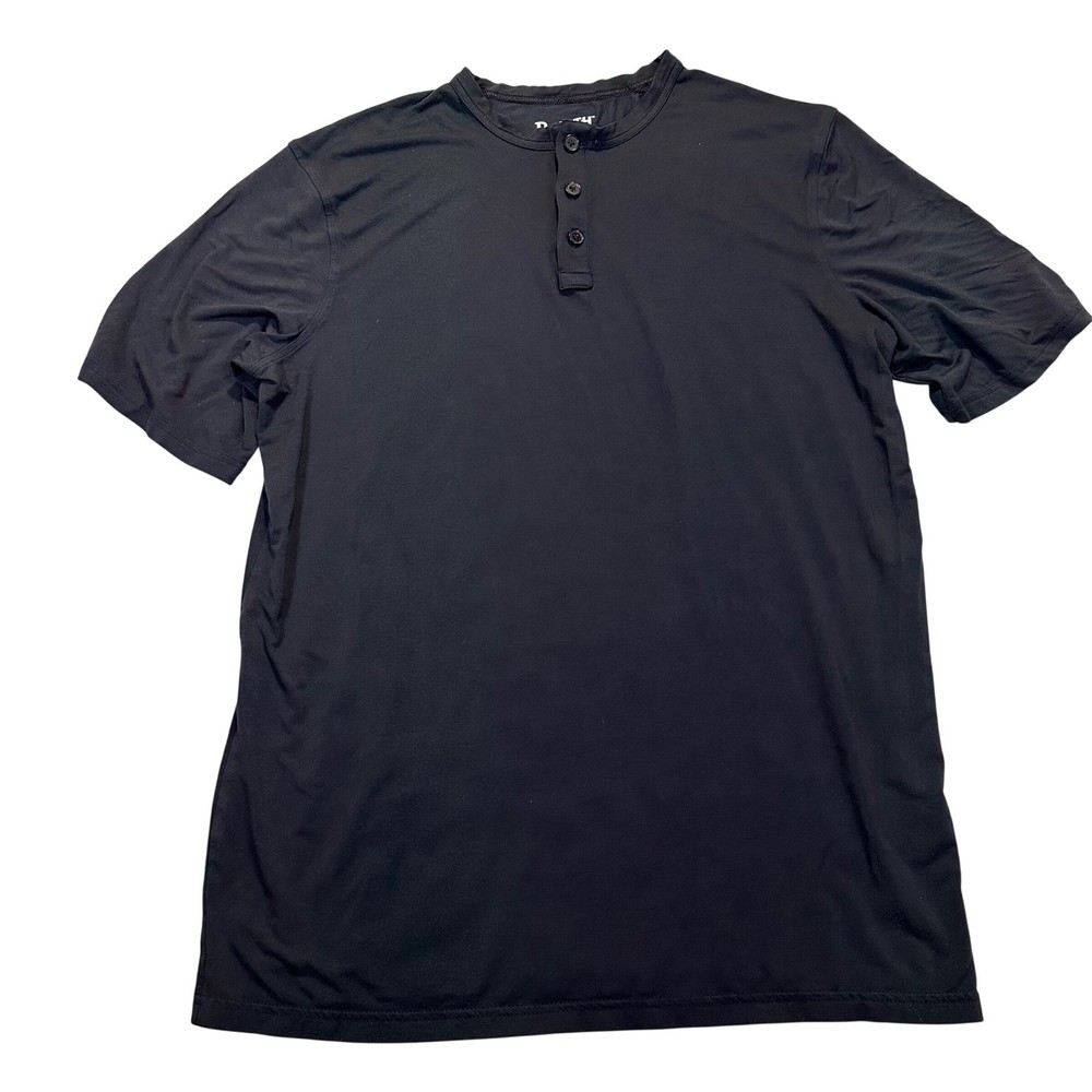 Duluth Trading Co Henley Shirt Mens Medium Black Tencel Modal Stretch Casual