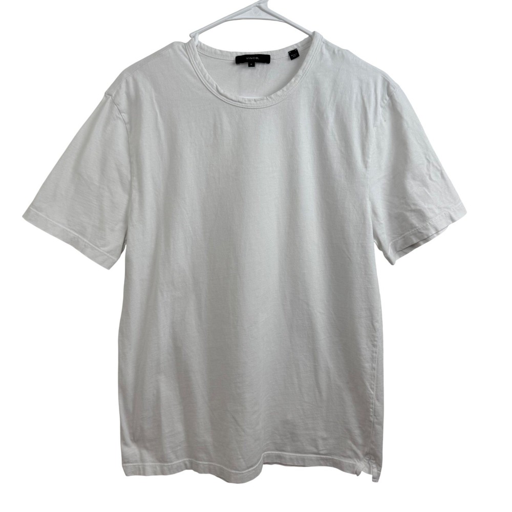 Vince Men’s White Crewneck T-Shirt Medium 100% Cotton Made in USA Minimalist